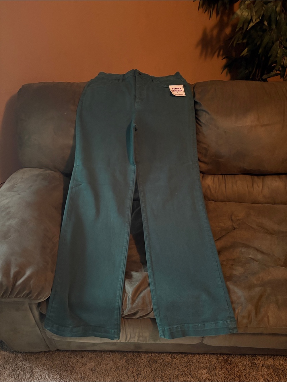Wide-Leg Flare Jeans in Teal — Classic High-Rise Style